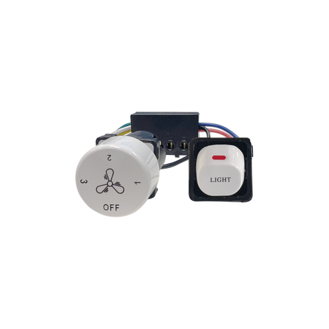 Proton DC 1220mm All ABS 4 Fast Fix Blade Wall Control Ceiling Fan With 24W Dimmable Tricolour LED Light Matt White