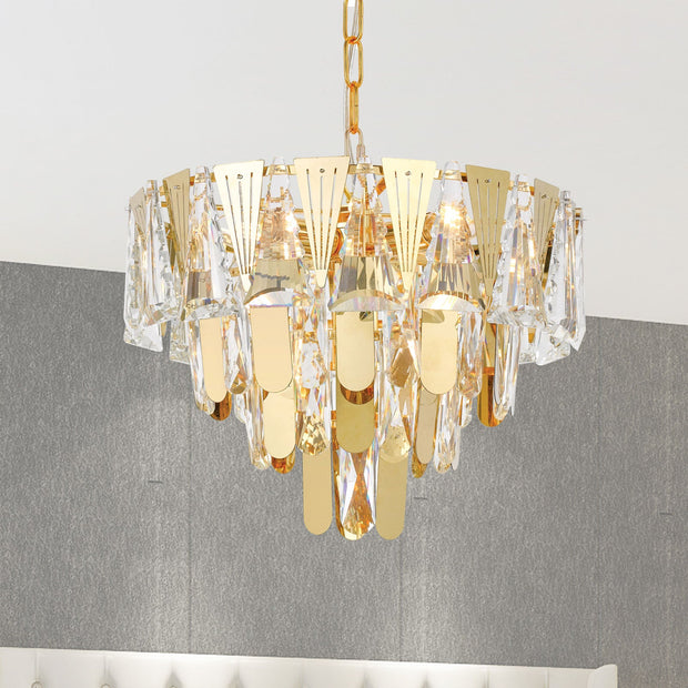 Valerie 40 5lt Pendant Gold and Crystal