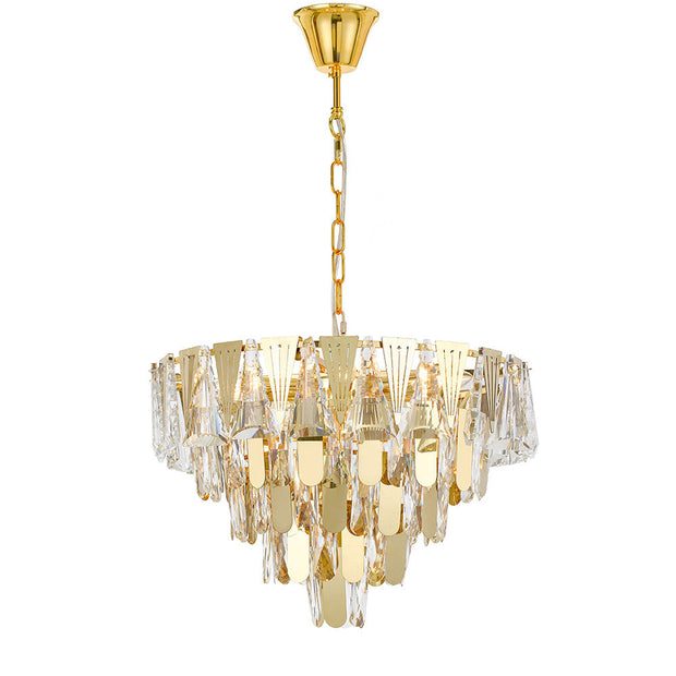 Valerie 50 7lt Pendant Gold and Crystal
