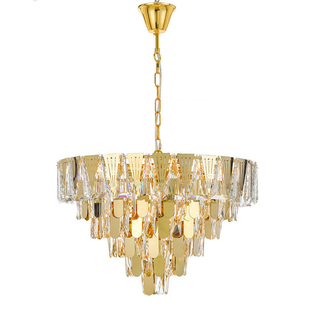 Valerie 60 10lt Pendant Gold and Crystal