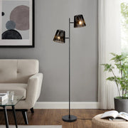 Valora Floor Lamp Gun Metal with Black String