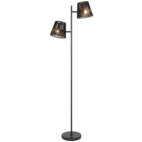 Valora Floor Lamp Gun Metal with Black String