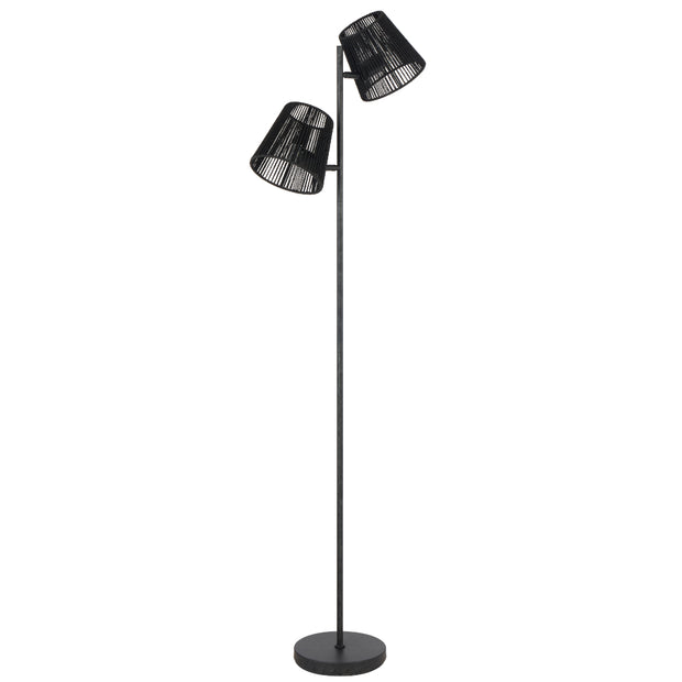 Valora Floor Lamp Gun Metal with Black String