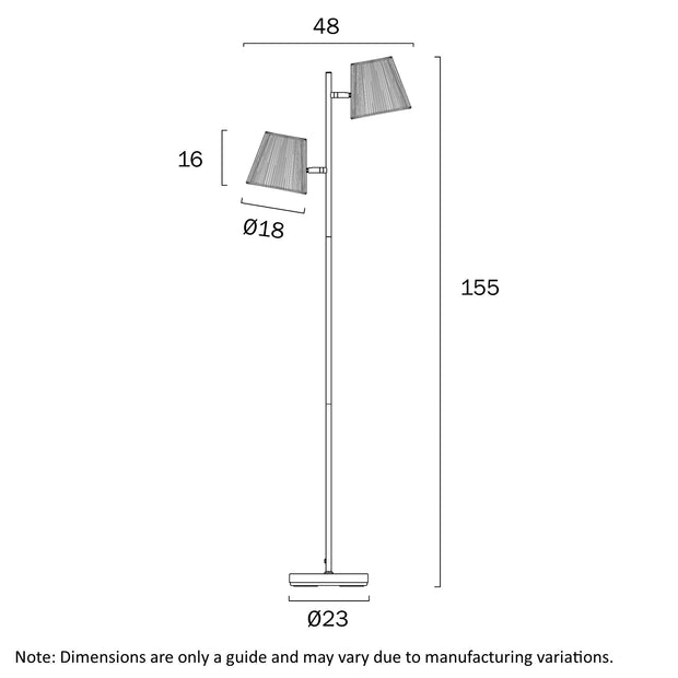 Valora Floor Lamp Gun Metal with Black String