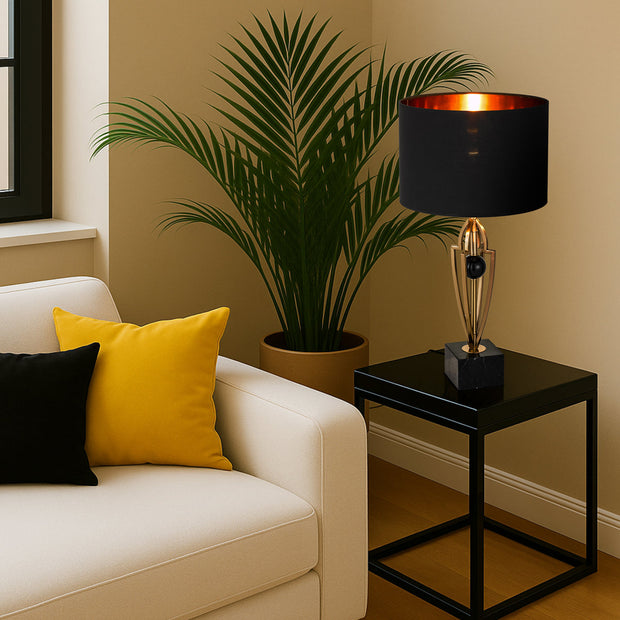 Vardo Table Lamp Black and Antique Gold