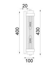 Varillas Up/Down Wall Light Glass Rods with Satin Chrome