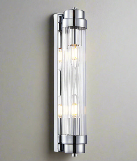 Varillas Up/Down Wall Light Glass Rods with Chrome