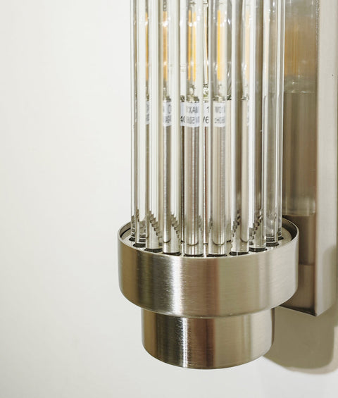 Varillas Up/Down Wall Light Glass Rods with Satin Chrome