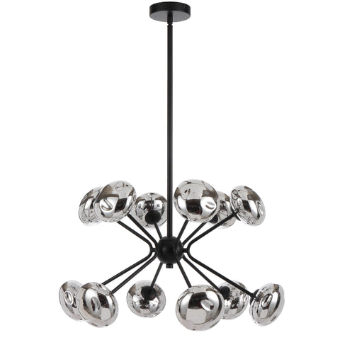 Varlin 12lt Pendant Black and Mirror Glass