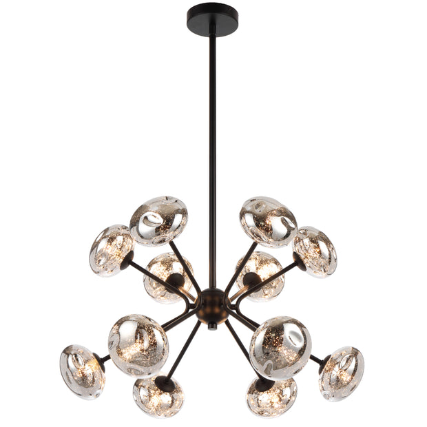 Varlin 12lt Pendant Black and Mirror Glass