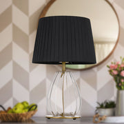 Veana Table Lamp Antique Gold Clear Black