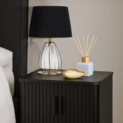 Veana Table Lamp Antique Gold Clear Black