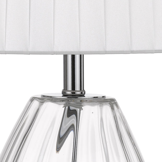 Veana Table Lamp Chrome Clear Ivory