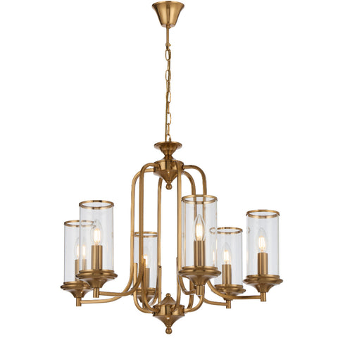 Velden 6lt Pendant Copper with Clear Glass