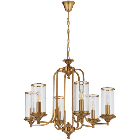 Velden 6lt Pendant Copper with Clear Glass