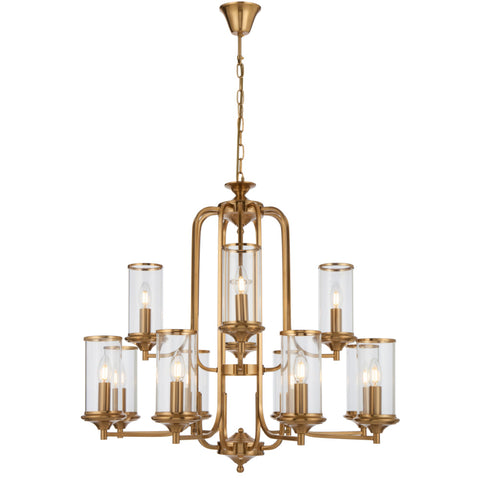 Velden 12lt Pendant Copper with Clear Glass