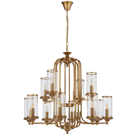 Velden 12lt Pendant Copper with Clear Glass