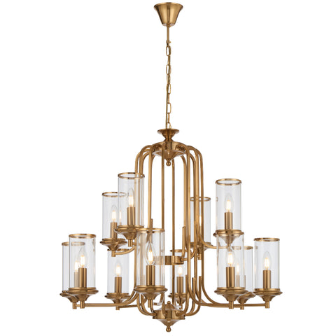 Velden 12lt Pendant Copper with Clear Glass