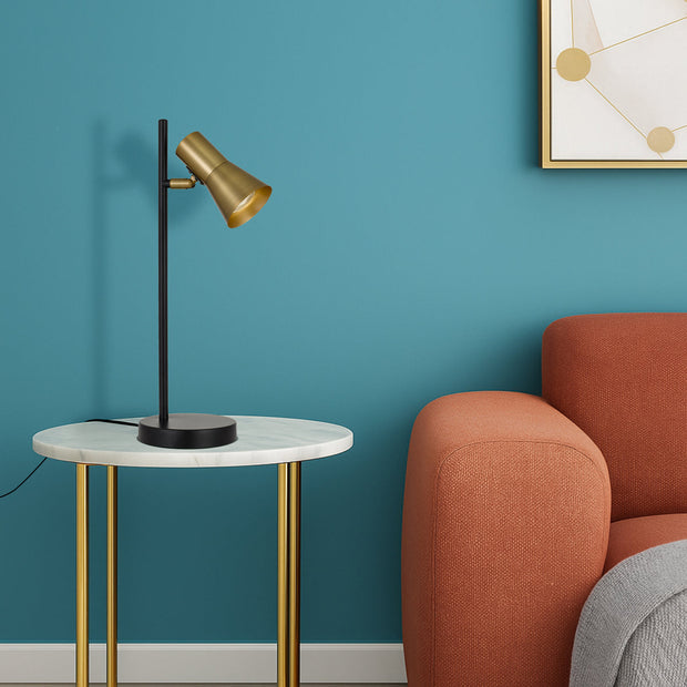 Verik Table Lamp Black with Brass Shades