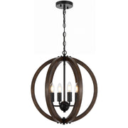 Vestal 4lt Pendant Black with Timber