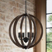 Vestal 4lt Pendant Black with Timber