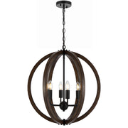 Vestal 6lt Pendant Black with Timber