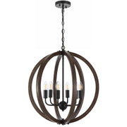 Vestal 6lt Pendant Black with Timber