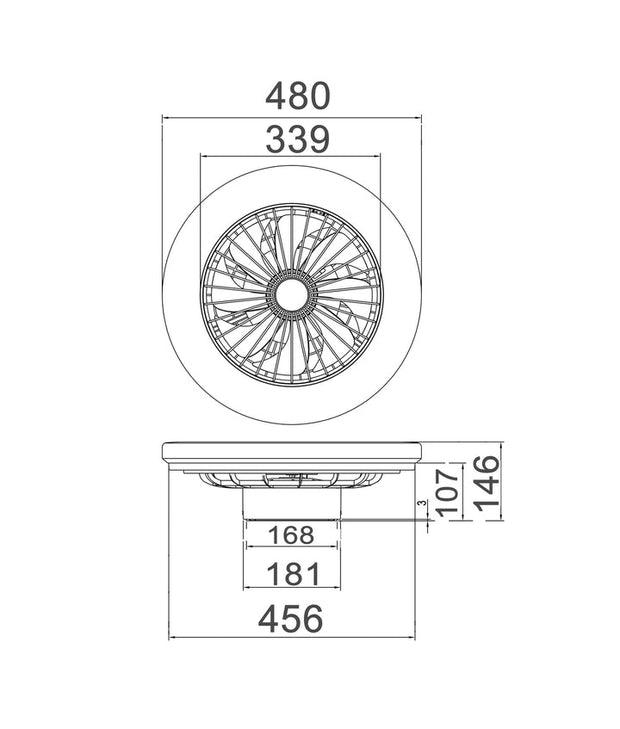 Viftu Low Profile White DC Ceiling Fan with 40W 3CCT LED Light