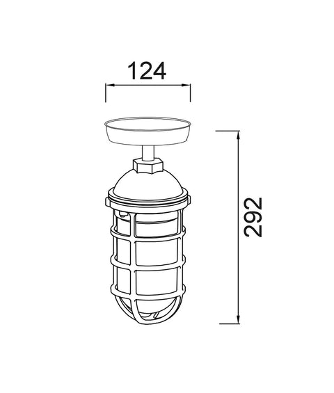 Villaku IP44 Wall/Ceiling Light White Cage with Glass