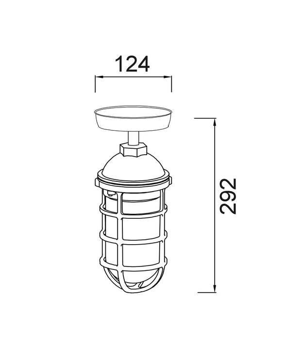 Villaku IP44 Wall/Ceiling Light White Cage with Glass