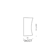 VITA 2x7w LED CCT IP44 Silver Up and Down Light