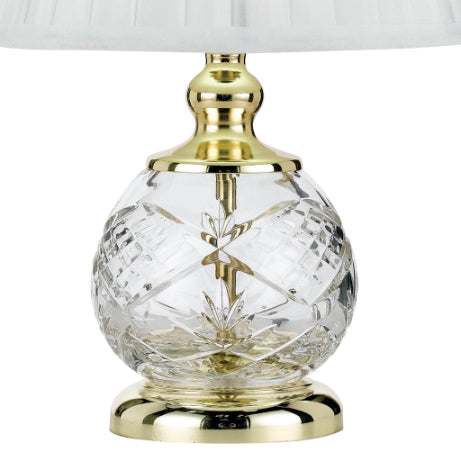 Vivian Table Lamp Gold and Glass with White Shade
