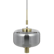 VOLEN 5x8w LED 3000K Black and Gold with Smoke Glass Pendant