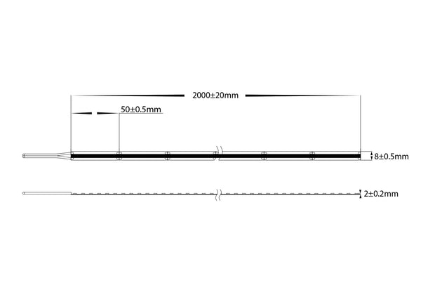 Viper 10w per metre 2m 5500k COB LED Strip Kit - IP54 complete with Dimmable LED driver