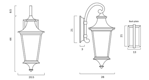 Westin E27 IP44 Exterior Wall Light Black/Frost