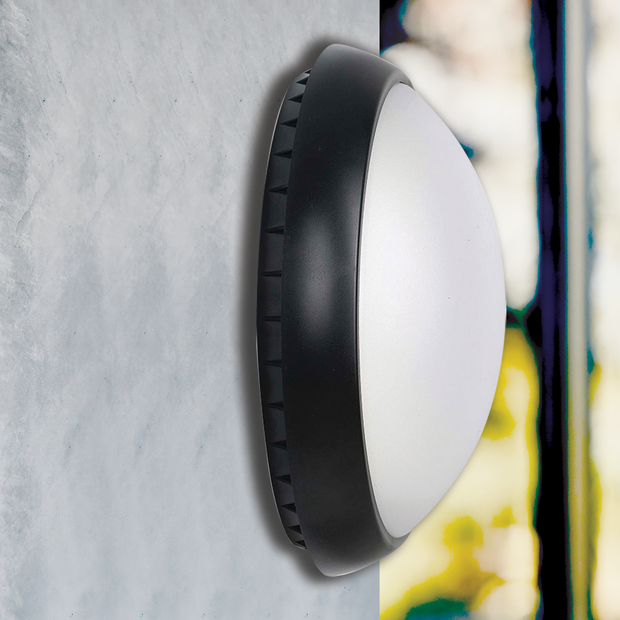 WYNN 8w LED 4000K Black Round Bunker Light