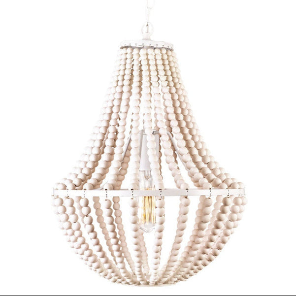 Willow Beaded Pendant Light White - Small