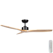 Wynd 54 DC Ceiling Fan Black and Handcrafted Natural Blades