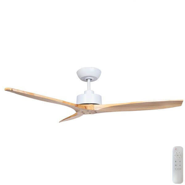 Wynd 54 DC Ceiling Fan White with Handcrafted Natural Blades