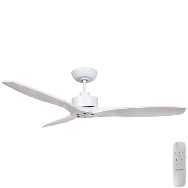 Wynd 54 DC Ceiling Fan White with Handcrafted White Wash Blades