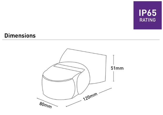 PIR Exterior Sensor White IP65