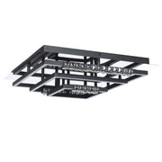 ZAFRA 40W LED CCT 3 Tier Black Chrome with Crystal Details SQUARE CTC