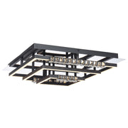 ZAFRA 40W LED CCT 3 Tier Black Chrome with Crystal Details SQUARE CTC