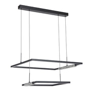 ZAFRA 40W LED CCT 2 Tier Black with Crystal Details Square Pendant