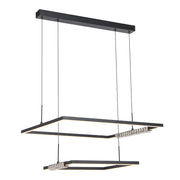 ZAFRA 40W LED CCT 2 Tier Black with Crystal Details Square Pendant