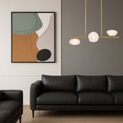 Zecca Horizontal 3 Light Pendant Antique Gold and Frosted Glass