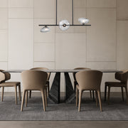 Zecca Horizontal 3 Light Pendant Black and Smoked Glass