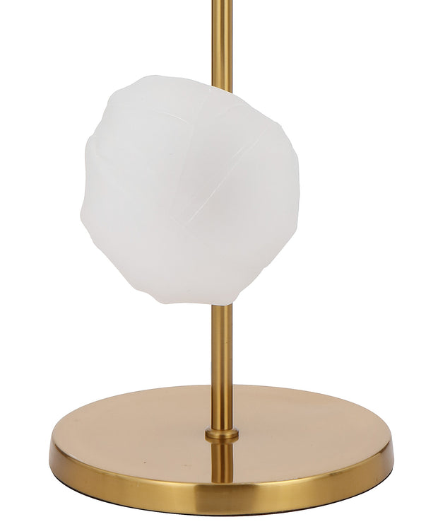 Zecca 6 Light Floor Lamp Antique Gold and Frosted Glass