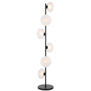 Zecca 6 Light Floor Lamp Black and Frosted Glass