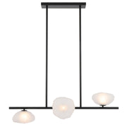 Zecca Horizontal 3 Light Pendant Black and Frosted Glass